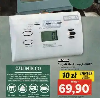 Lidl gloria czujnik tlenku węgla k02d z wyświetlaczem LCD oferta