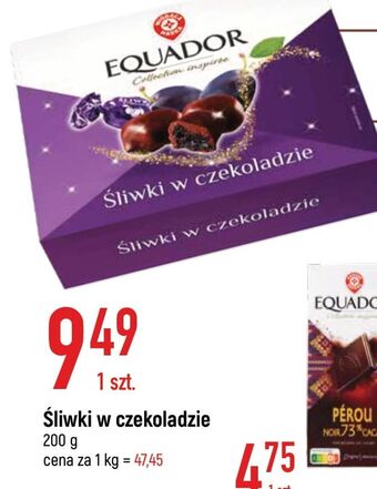 E.Leclerc Śliwki w czekoladzie wiodąca marka equador oferta