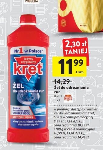 Intermarche Żel do udrożniania rur podwójna siła kret oferta