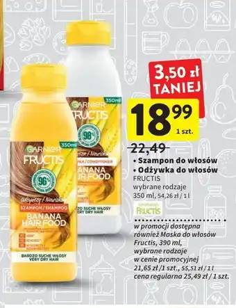 Intermarche Szampon do włosów odżywczy banana garnier fructis hair food oferta