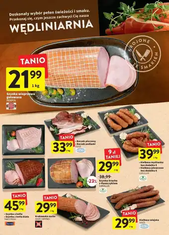 Intermarche Szynka z kotła biała tarczyński oferta