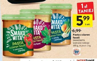 Intermarche Pasta z cebulą i jabłkiem smakowita z ziaren fasoli oferta