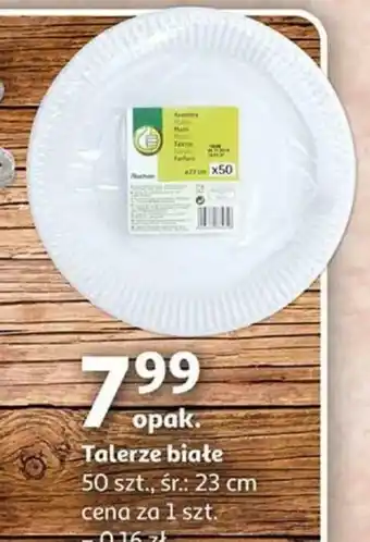 Auchan Talerze białe 50szt. oferta