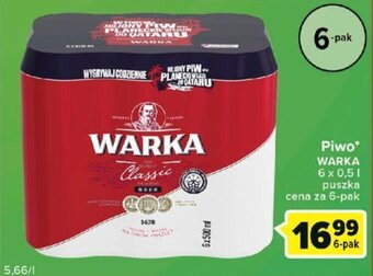 Carrefour Piwo Warka 6 x 500 ml puszka cena za 6 pak oferta