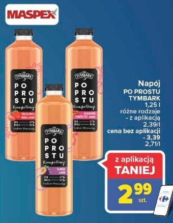 Carrefour maspex napój po prostu tymbark 1,25l oferta