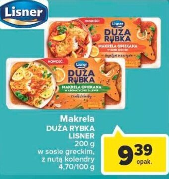 Carrefour lisner makrela duża rybka 200g oferta