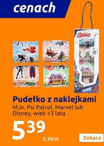 Action Pudełko z naklejkami m.in. Psi Patrol, Marvel lub Disney, wiek +3 lata oferta