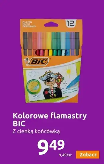 Action bic kolorowe flamastry z cienką końcówką oferta