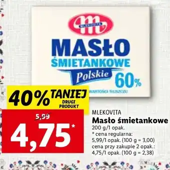 Lidl Masło śmietankowe mlekovita 200g oferta