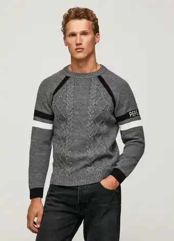 Pepe Jeans Kontrastujący sweter z dzianiny maverick oferta