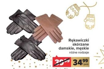 Carrefour Rękawiczki skórzane damskie oferta