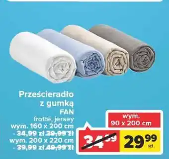 Carrefour Prześcieradło frotte z gumką 90 x 200 cm fan oferta