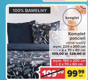 Carrefour Komplet pościeli bawełnianej 160 x 200 cm + 2 70 80 oferta