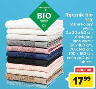 Carrefour Ręcznik bio 30 x 50 cm tex oferta