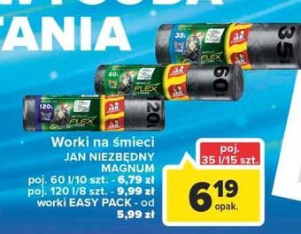 Carrefour Worki na śmieci flex & strong 35 l jan niezbędny magnum oferta