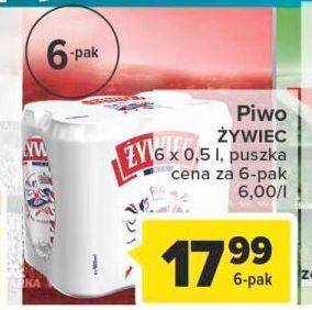 Carrefour Piwo żywiec jasne pełne oferta