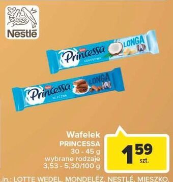 Carrefour Wafelek mleczny princessa longa oferta