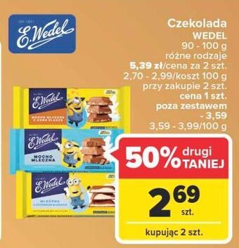 Carrefour Czekolada mleczna z nadzieniem mlecznym e. wedel oferta