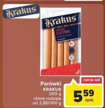 Carrefour Parówki z szynki krakus animex oferta