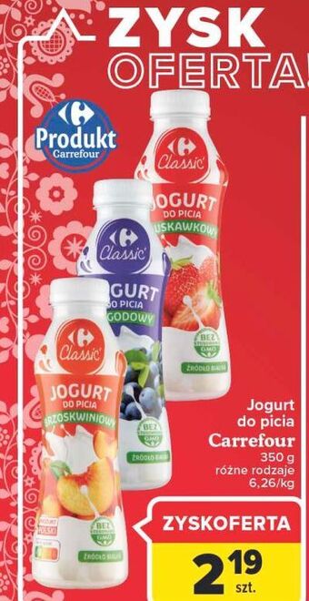 Carrefour Jogurt do picia truskawkowy carrefour oferta