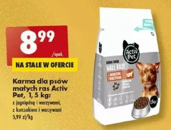 Biedronka Karma dla psa z jagnięciną i warzywami małe rasy activ pet oferta