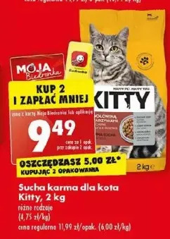 Biedronka Karma dla kota z wołowiną i warzywami kitty oferta