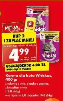 Biedronka Karma dla kota wołowina whiskas oferta