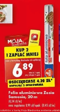 Biedronka Folia aluminiowa 20 m zosia samosia oferta