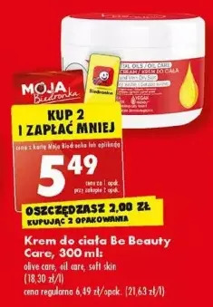 Biedronka Krem do ciała nawilżający be beauty soft skin oferta