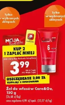Biedronka Żel do włosów care&go oferta