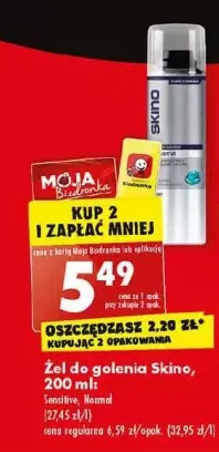 Biedronka Żel do golenia sensitive skino oferta