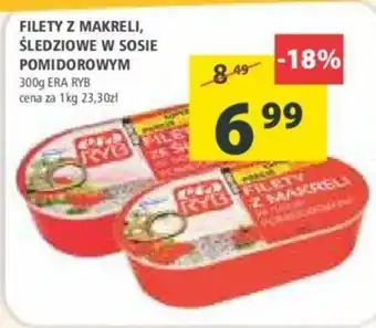 Arhelan Era Ryb Filety Śledziowe z makreli, Śledziowe w sosie pomidorowym 300g oferta