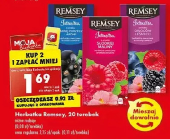 Biedronka Herbata słodka malina remsey intensitea oferta