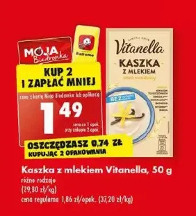 Biedronka Kaszka z mlekiem smak waniliowy vitanella oferta
