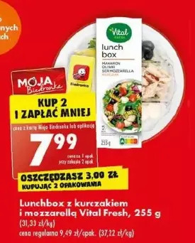 Biedronka Lunchbox z mozzarellą i kurczakiem vital fresh oferta