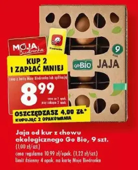 Biedronka Jaja z chowu ekologicznego gobio oferta