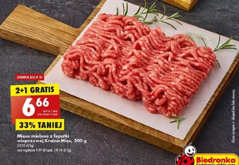 Biedronka Mięso mielone z łopatki wieprzowej kraina mięs oferta