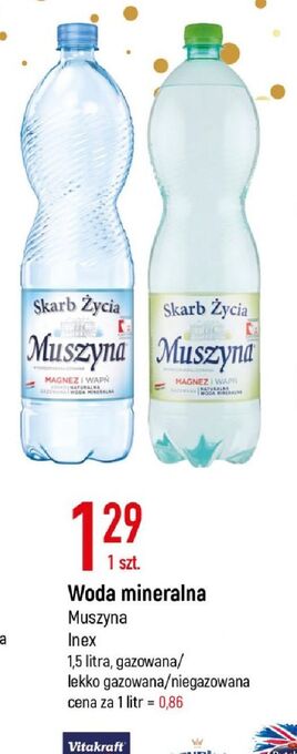 E.Leclerc Woda niegazowana muszyna skarb życia oferta