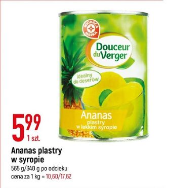 E.Leclerc Ananasy plastry w syropie wiodąca marka douceur du verger oferta