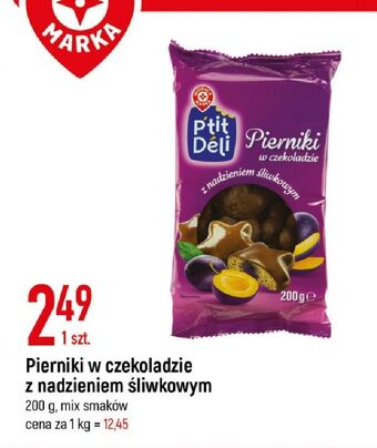 E.Leclerc Pierniki w czekoladzie z nadzieniem śliwkowym wiodąca marka p'tit deli oferta