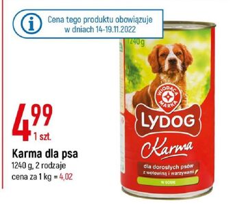 E.Leclerc Karma dla psów wołowina i warzywami wiodąca marka lydog oferta