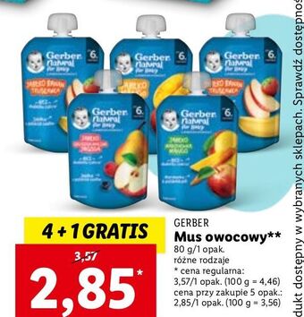 Lidl Deserek jabłko gruszka malina i jagoda gerber natural for baby oferta