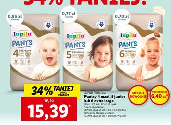 Lidl Pieluchomajtki 4 maxi lupilu pants premium oferta