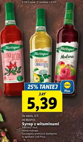 Lidl Syrop malina z kwiatem lipy herbapol owocowa spiżarnia oferta