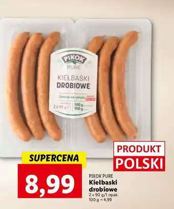 Lidl Kiełbaski drobiowe pikok pure oferta