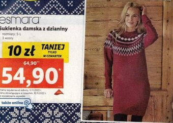 Lidl Sukienka damska z dzianiny oferta