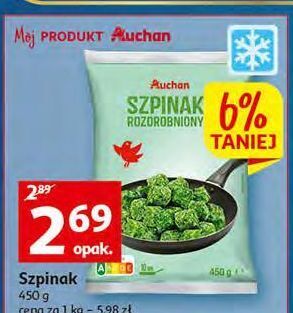 Auchan Szpinak rozdrobniony brykiet auchan różnorodne (logo czerwone) oferta