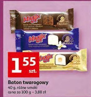 Auchan Batonik z masy twarogowej kawałkami czekolady w polewie kakaowej magija oferta