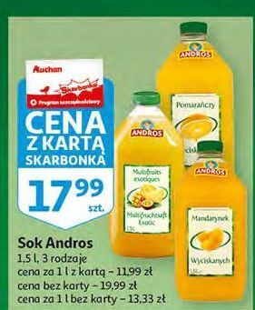 Auchan Sok pomarańczowy andros oferta