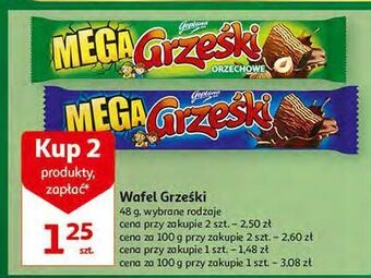 Auchan Wafelek orzechowy w czekoladzie mlecznej grześki mega oferta
